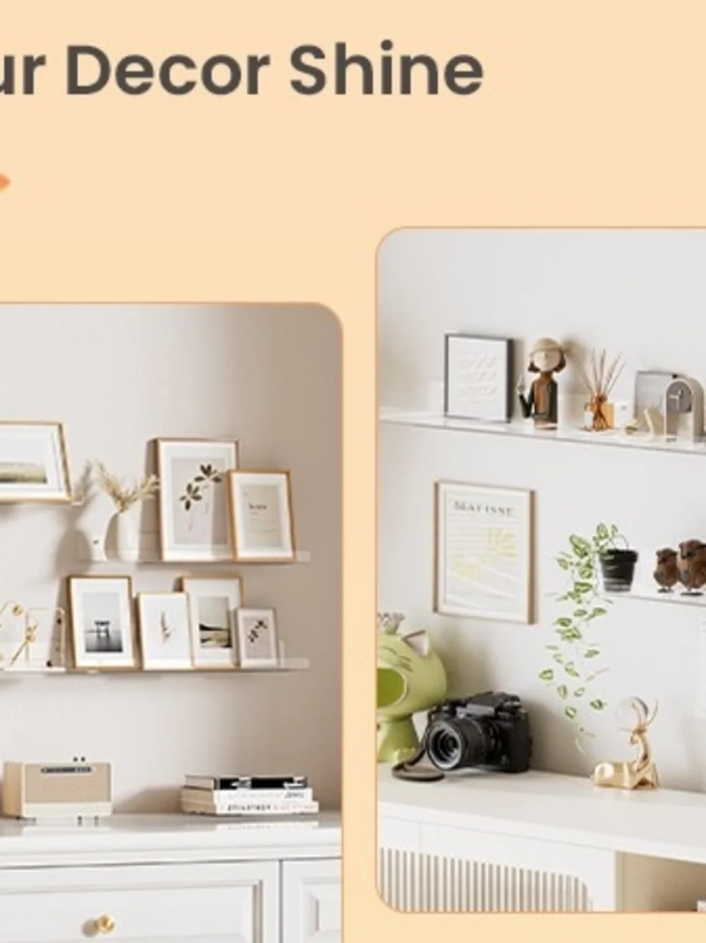 White Decorative Floating Wall Shelves - Brand Unspecified